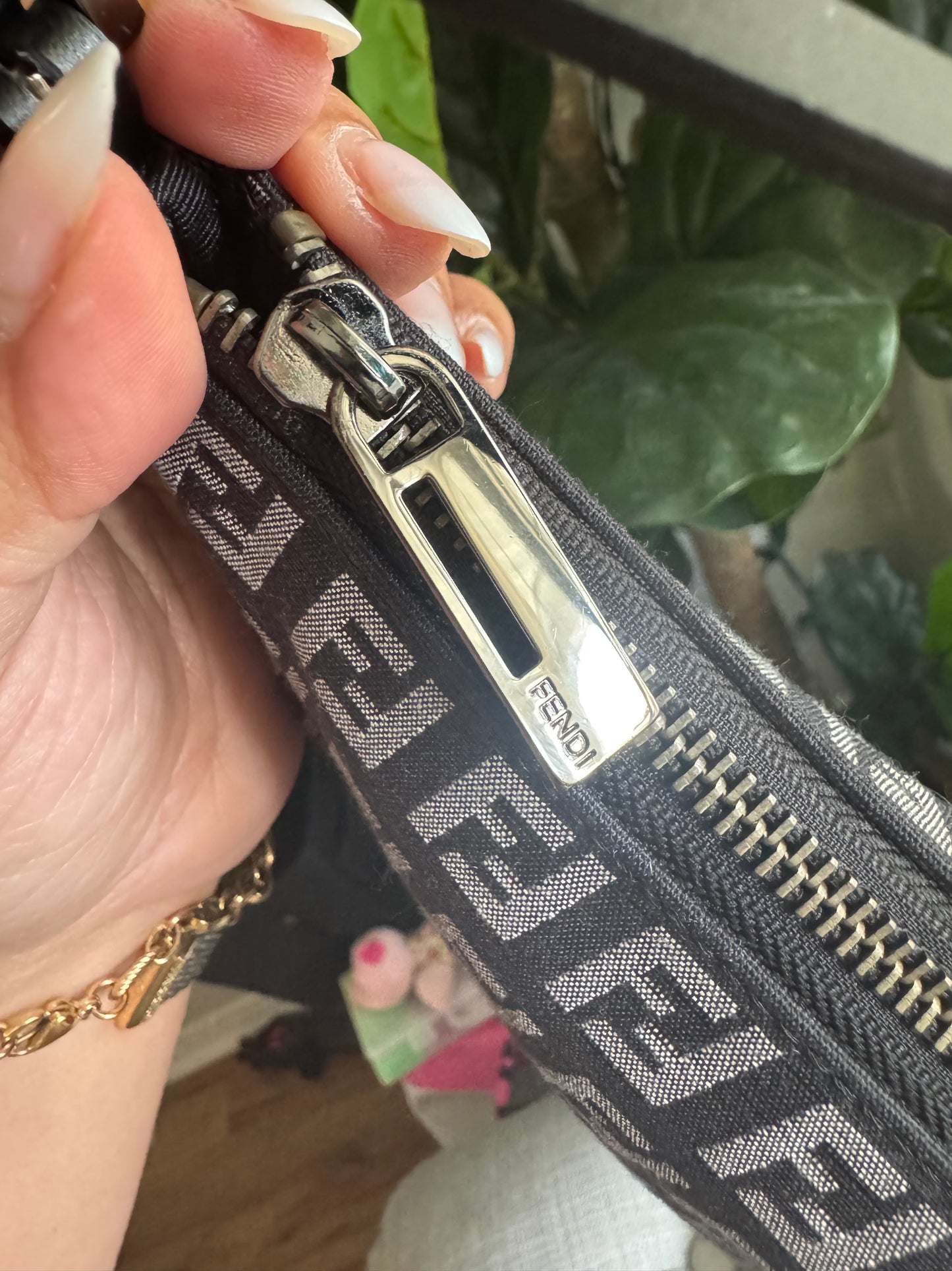 Fendi Zucca Boat Pochette Shoulder Bag