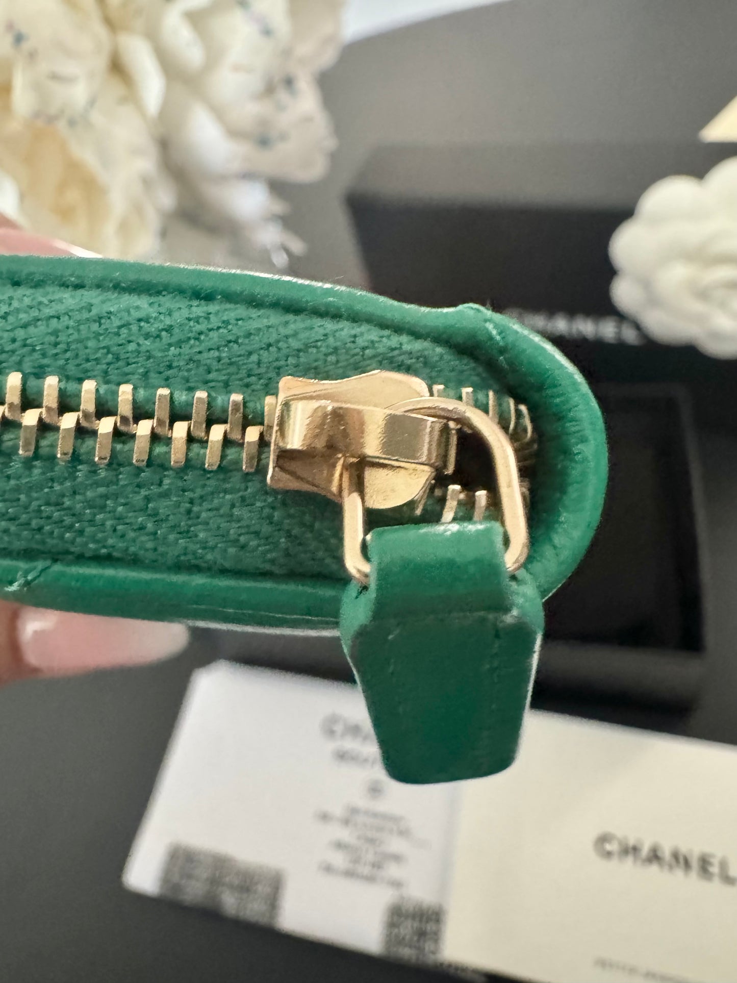 Chanel 19 Lambskin Zip Around Coin Purse / Card Holder