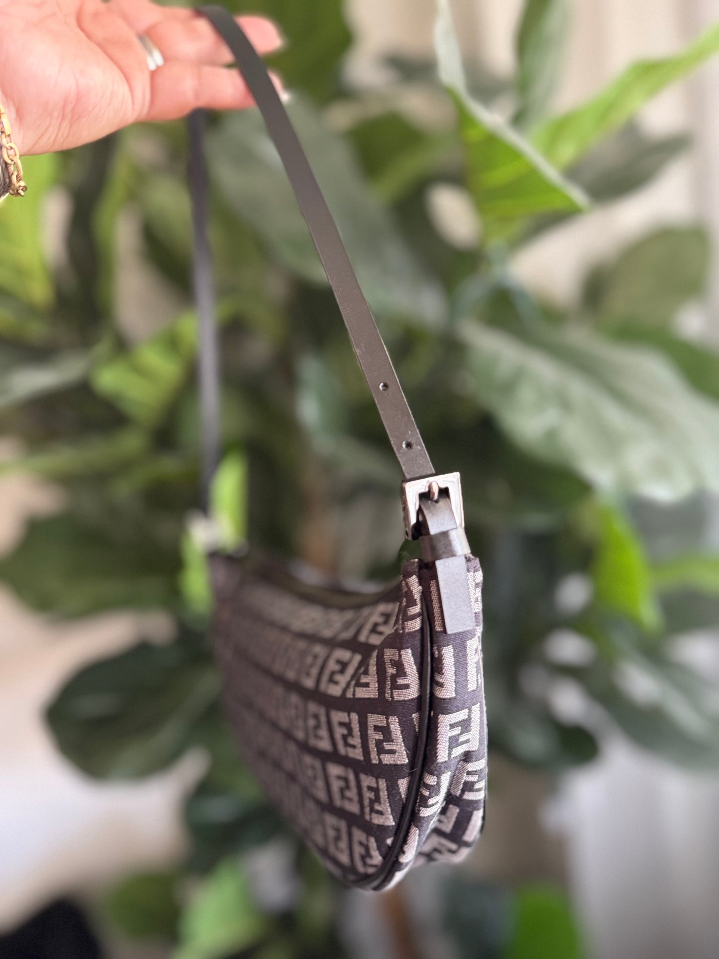 Fendi Zucca Boat Pochette Shoulder Bag