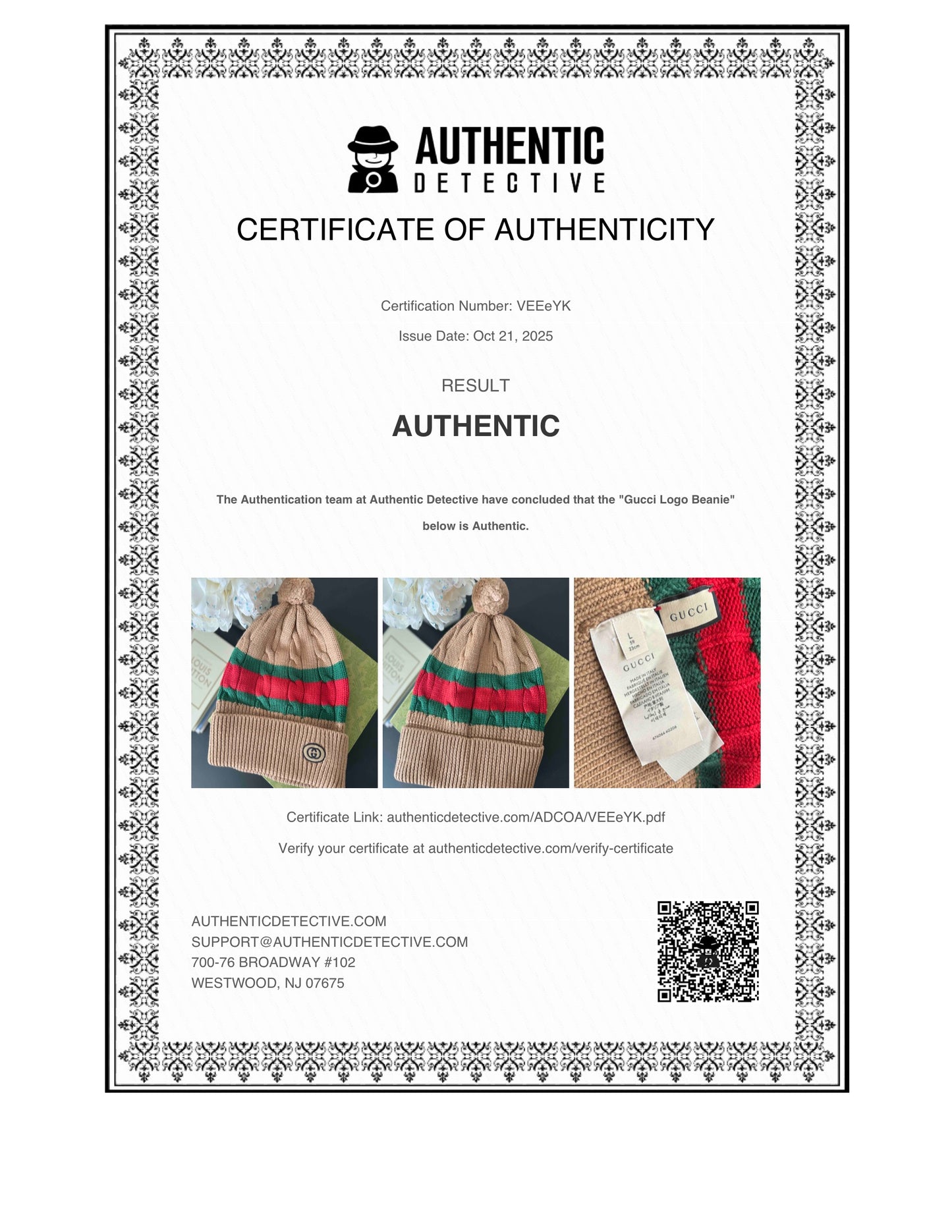 GUCCI WEB STRIPE KNIT WOOL BEANIE