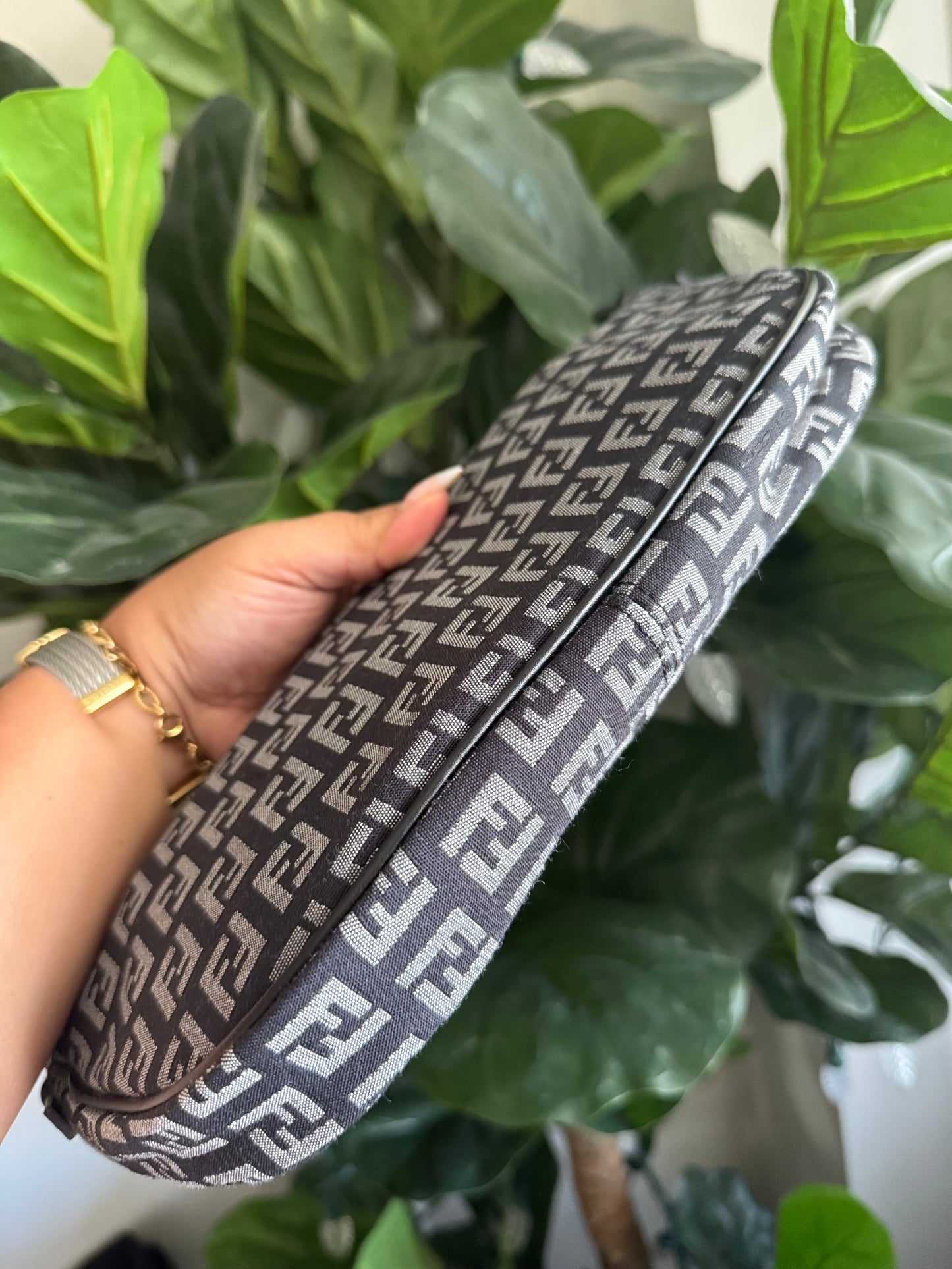 Fendi Zucca Boat Pochette Shoulder Bag