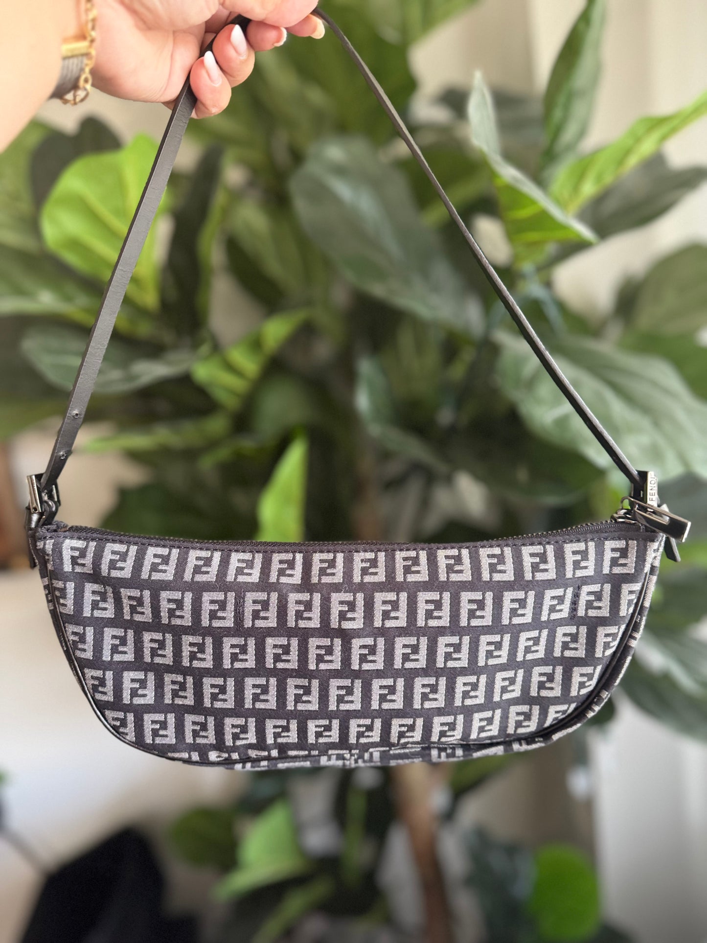 Fendi Zucca Boat Pochette Shoulder Bag