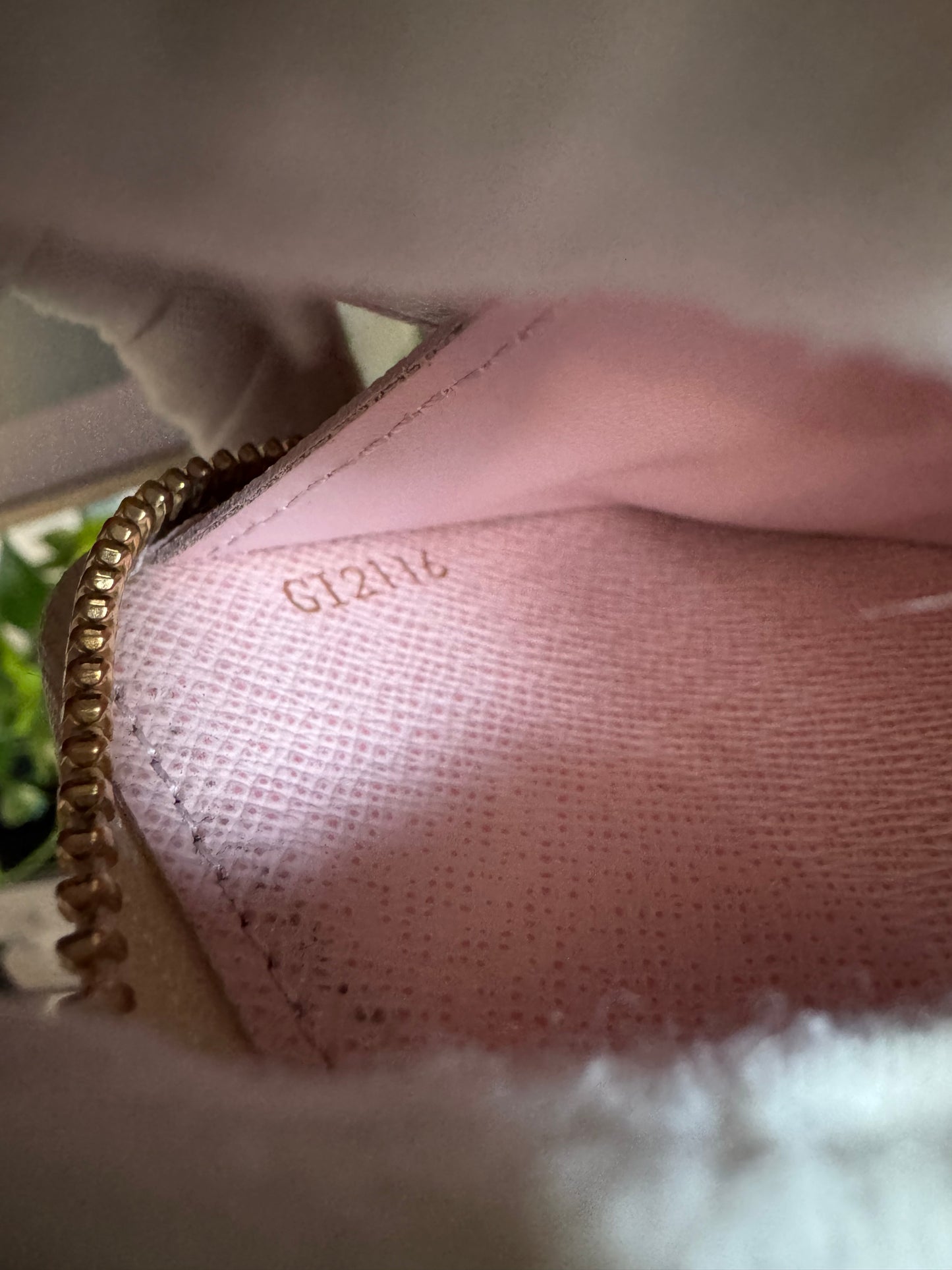 LOUIS VUITTON CLEMENCE WALLET IN DAMIER AZUR WITH ROSE BALLERINE INTERIOR