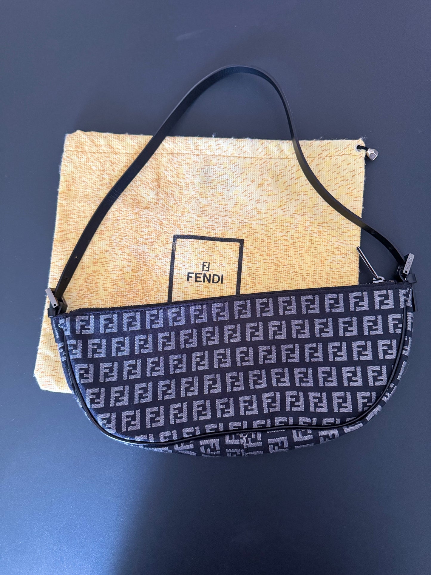 Fendi Zucca Boat Pochette Shoulder Bag