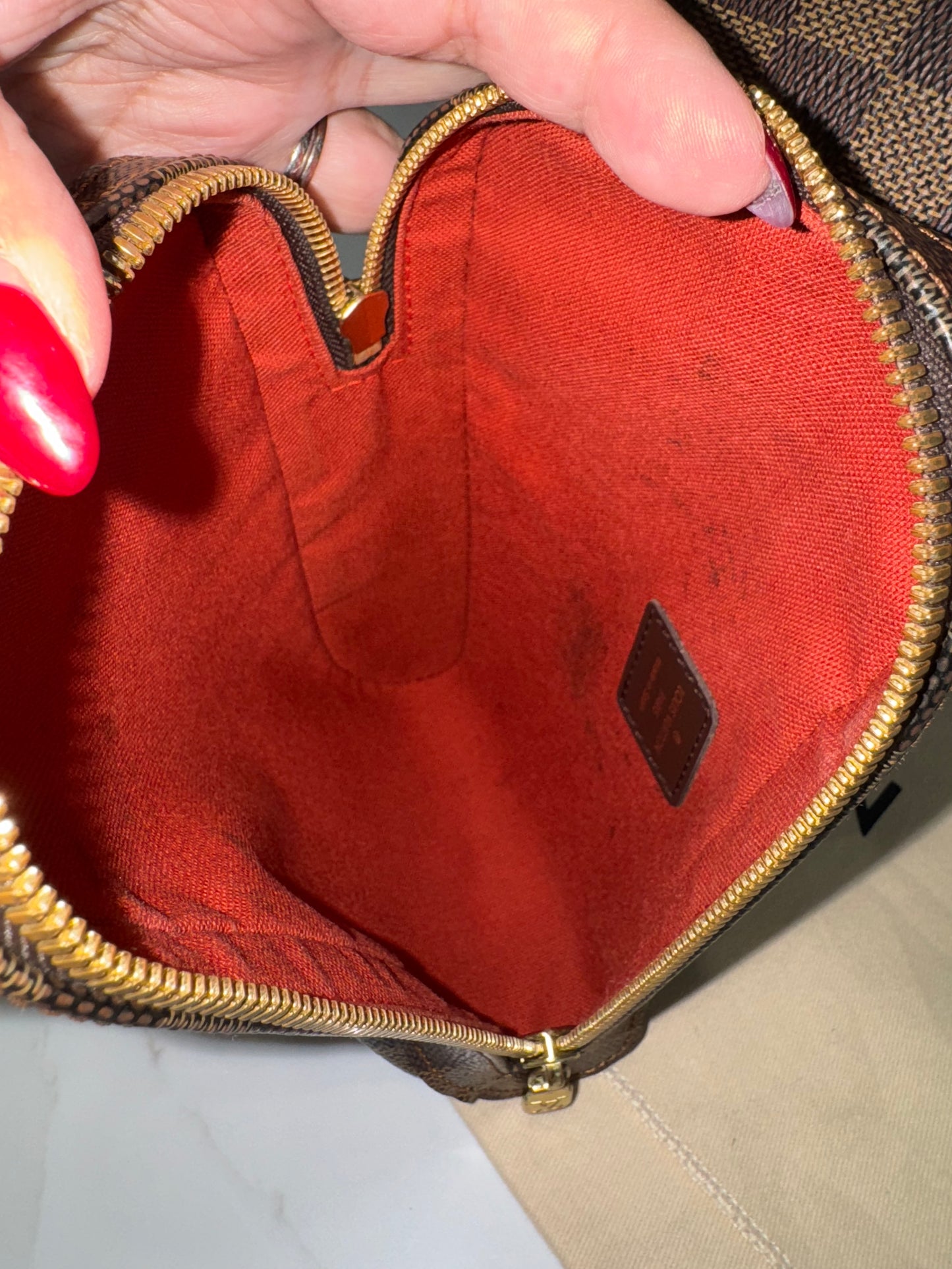 LOUIS VUITTON GERONIMO SLIND BAG IN DAMIER EBENE