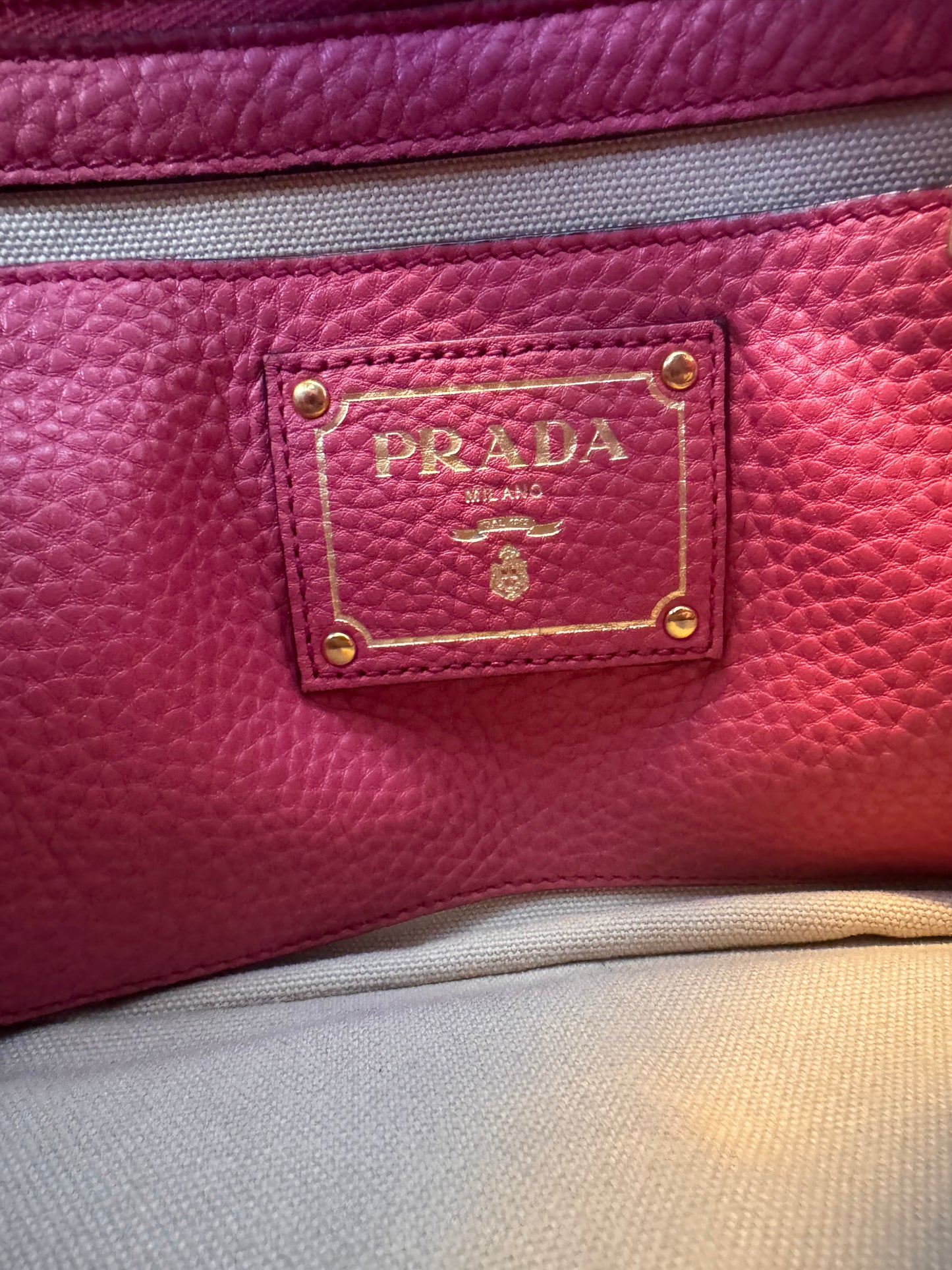 PRADA DAINO LEATHER TOTE