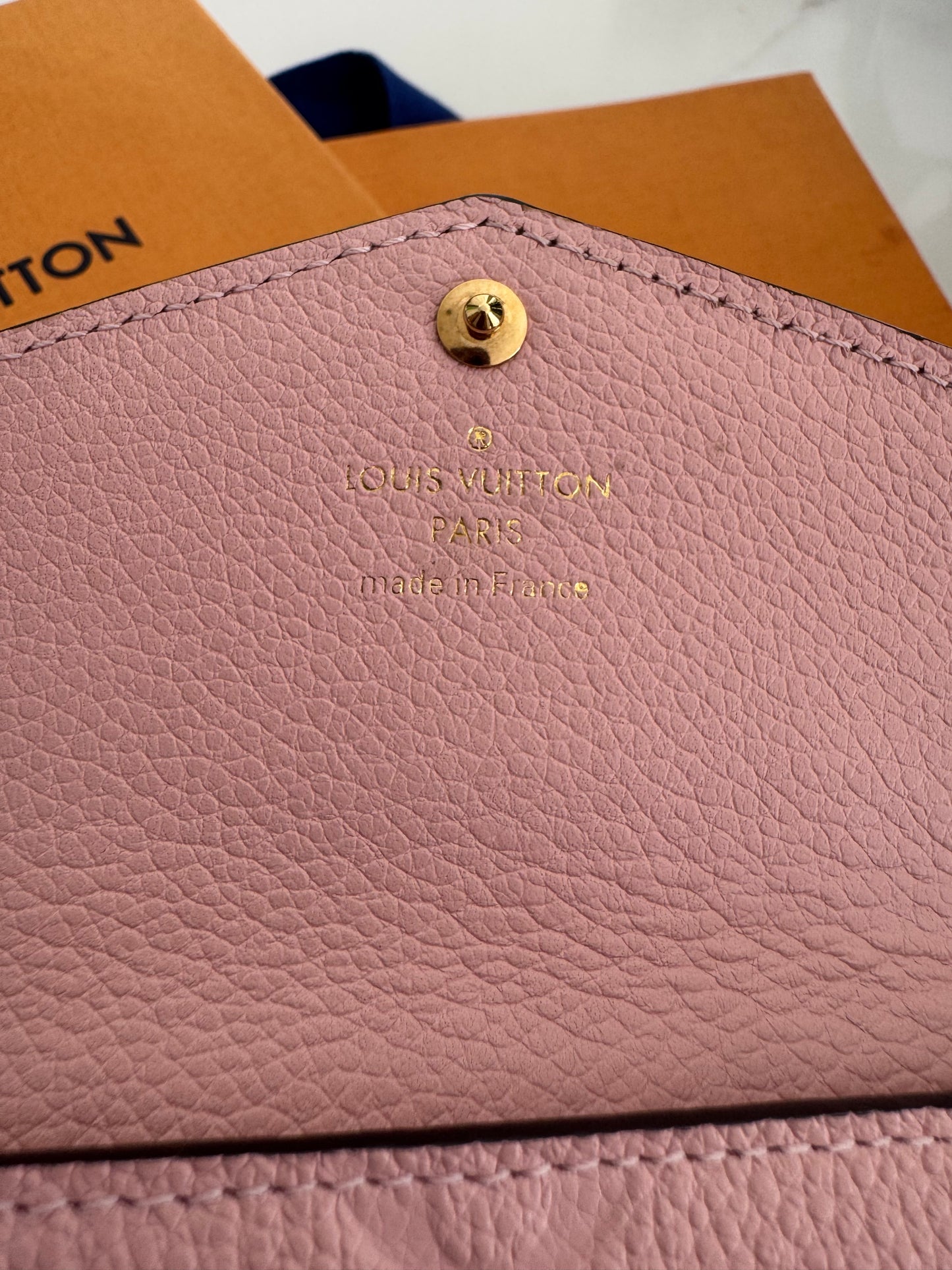 LOUIS VUITTON MONOGRAM EMPREINTE ROSE BALLERINE KEY POUCH (Bigger version)