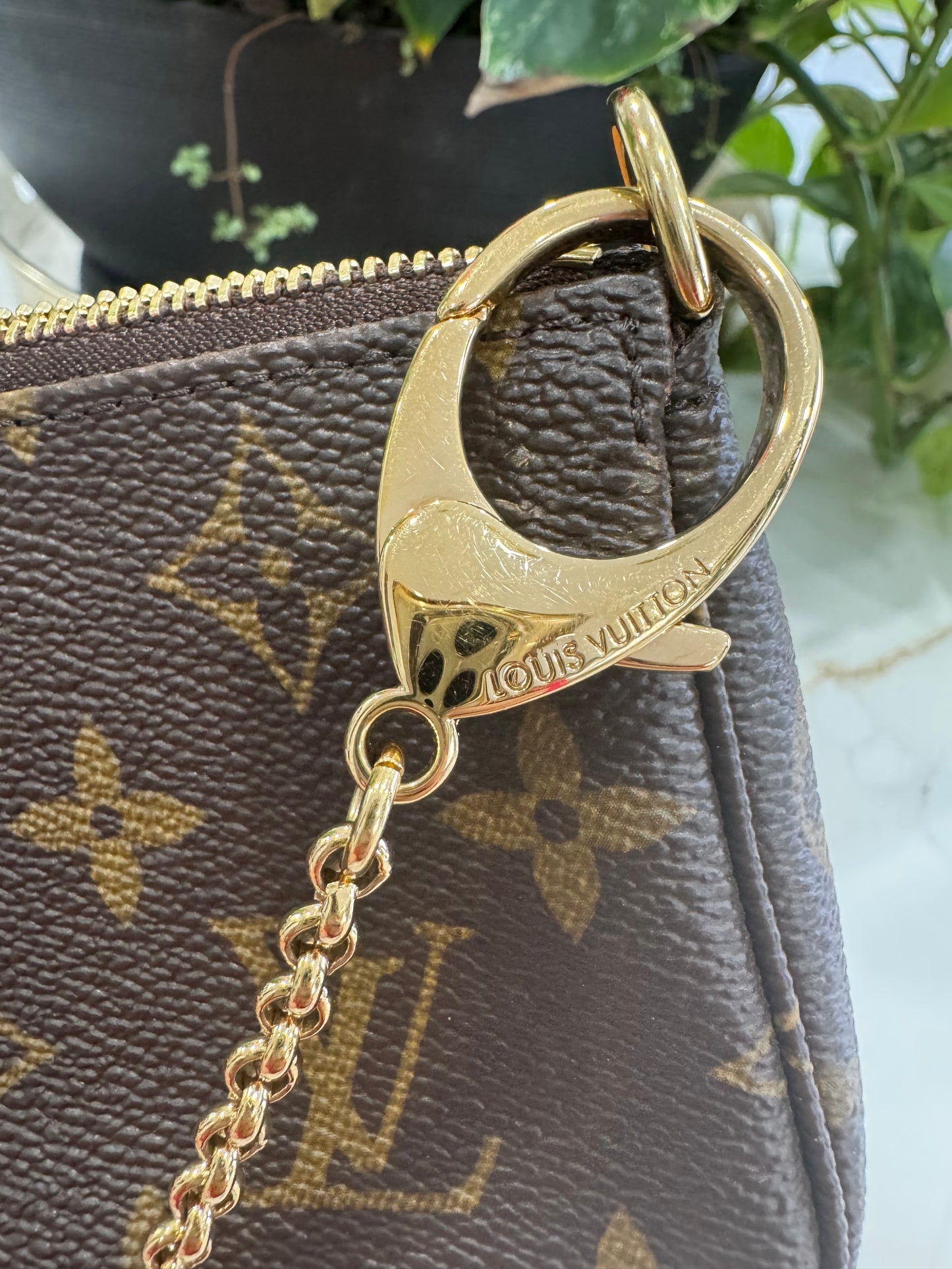 LOUIS VUITTON Limited Edition Monogram Canvas '1 Rue Scribe, Paris' Mini Pochette Accessories Bag