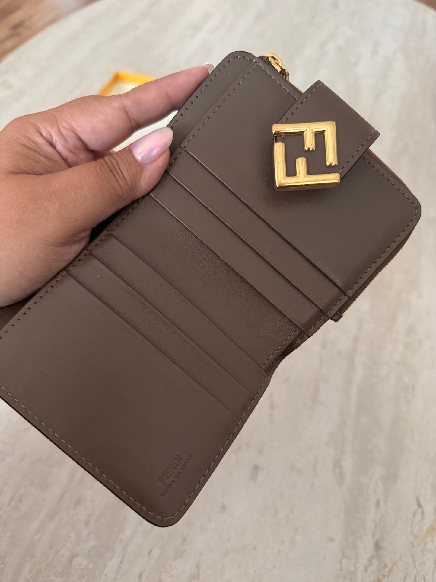 FENDI Diamond Monogram Compact Wallet