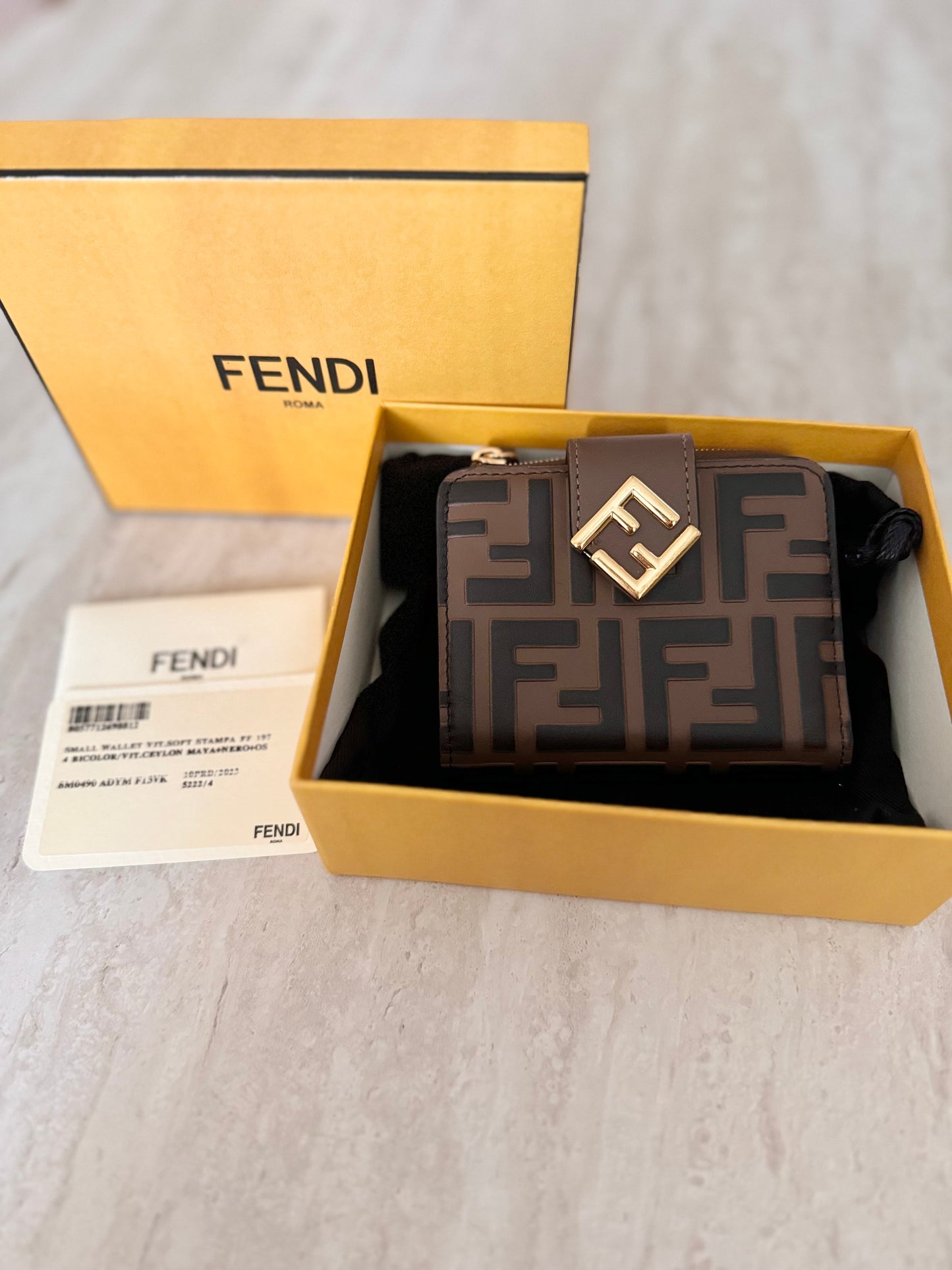 FENDI Diamond Monogram Compact Wallet