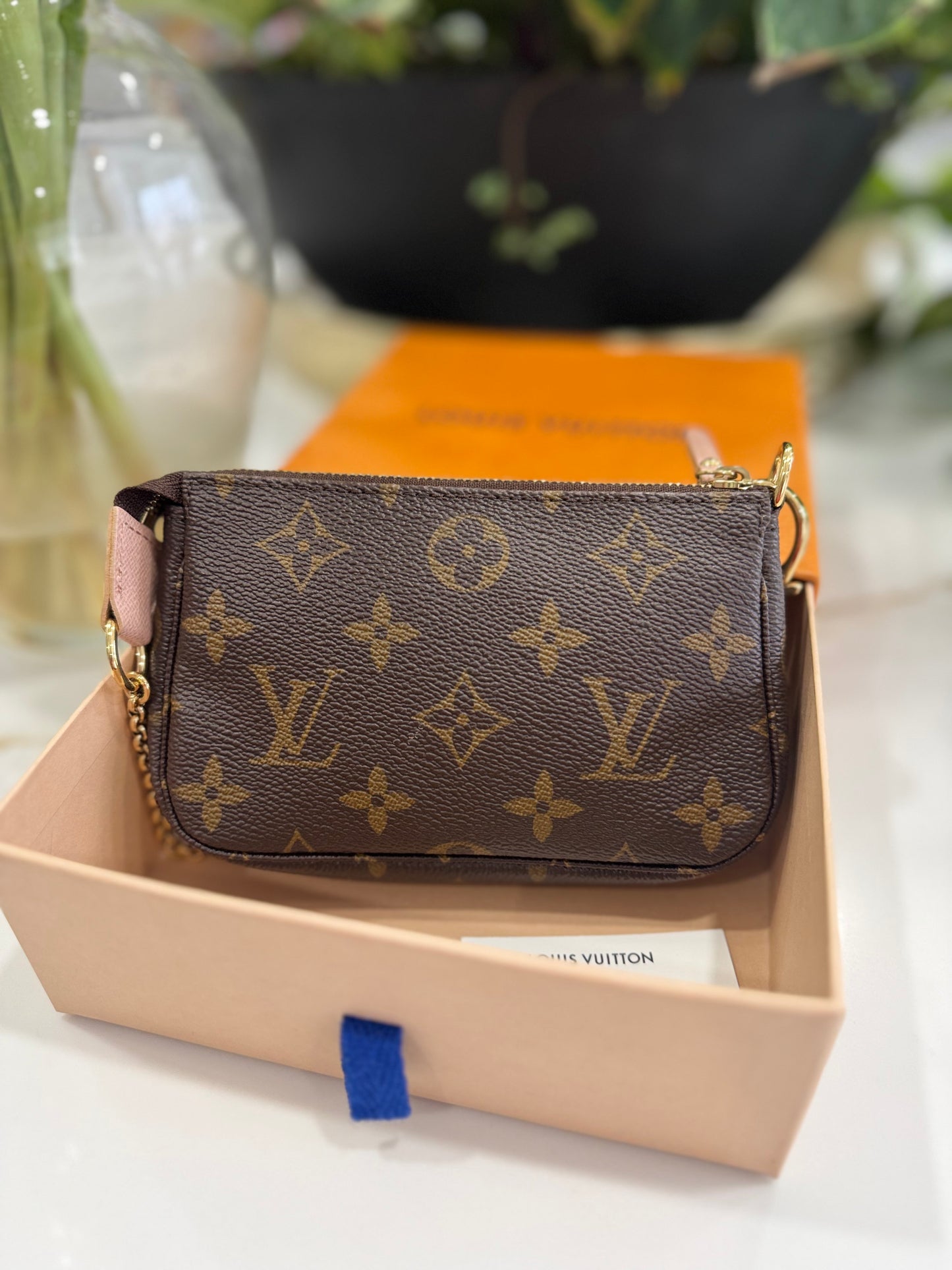 LOUIS VUITTON Limited Edition Monogram Canvas '1 Rue Scribe, Paris' Mini Pochette Accessories Bag