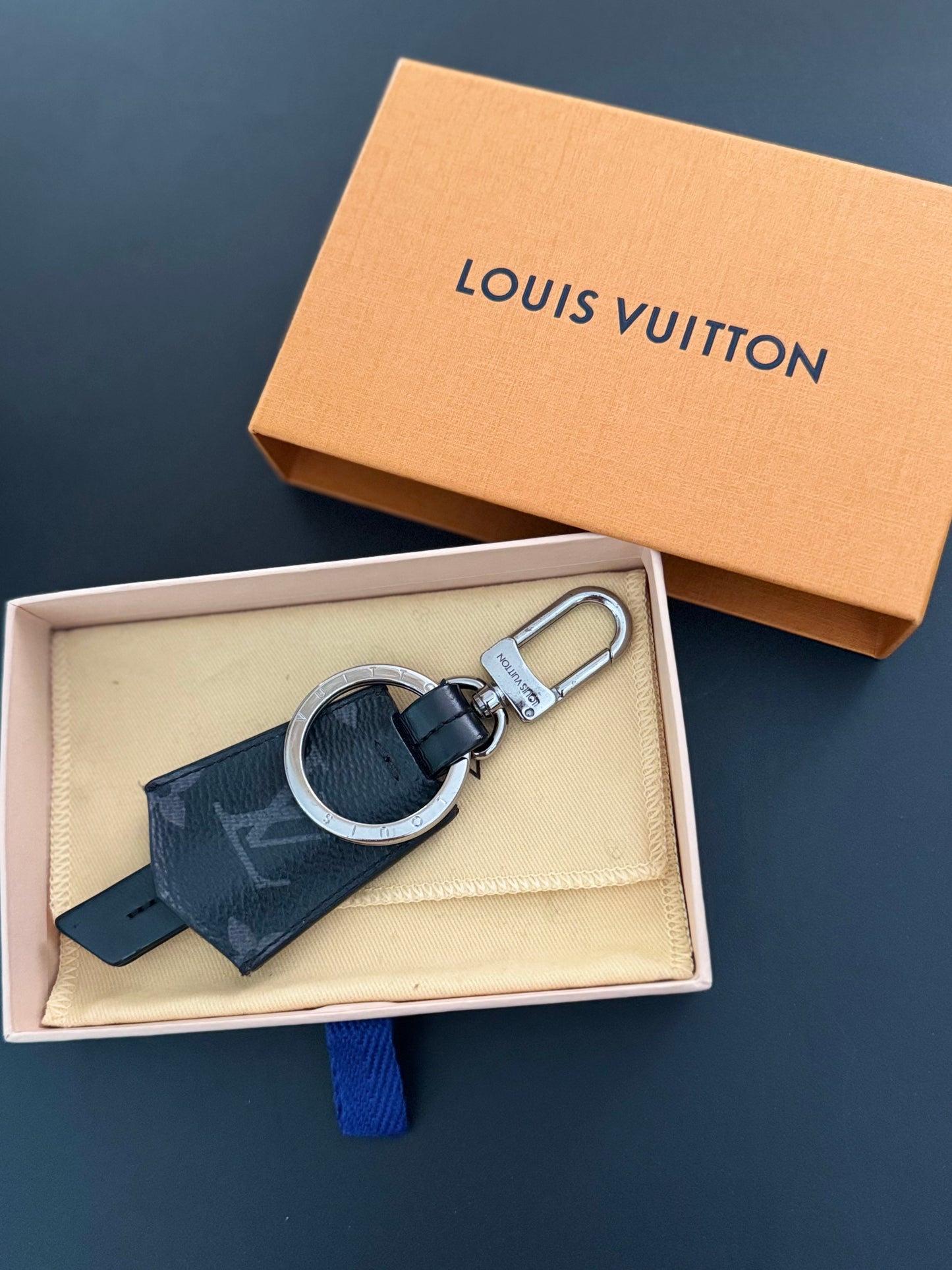 Louis Vuitton Monogram Eclipse Clochette Bag Charm Key Holder