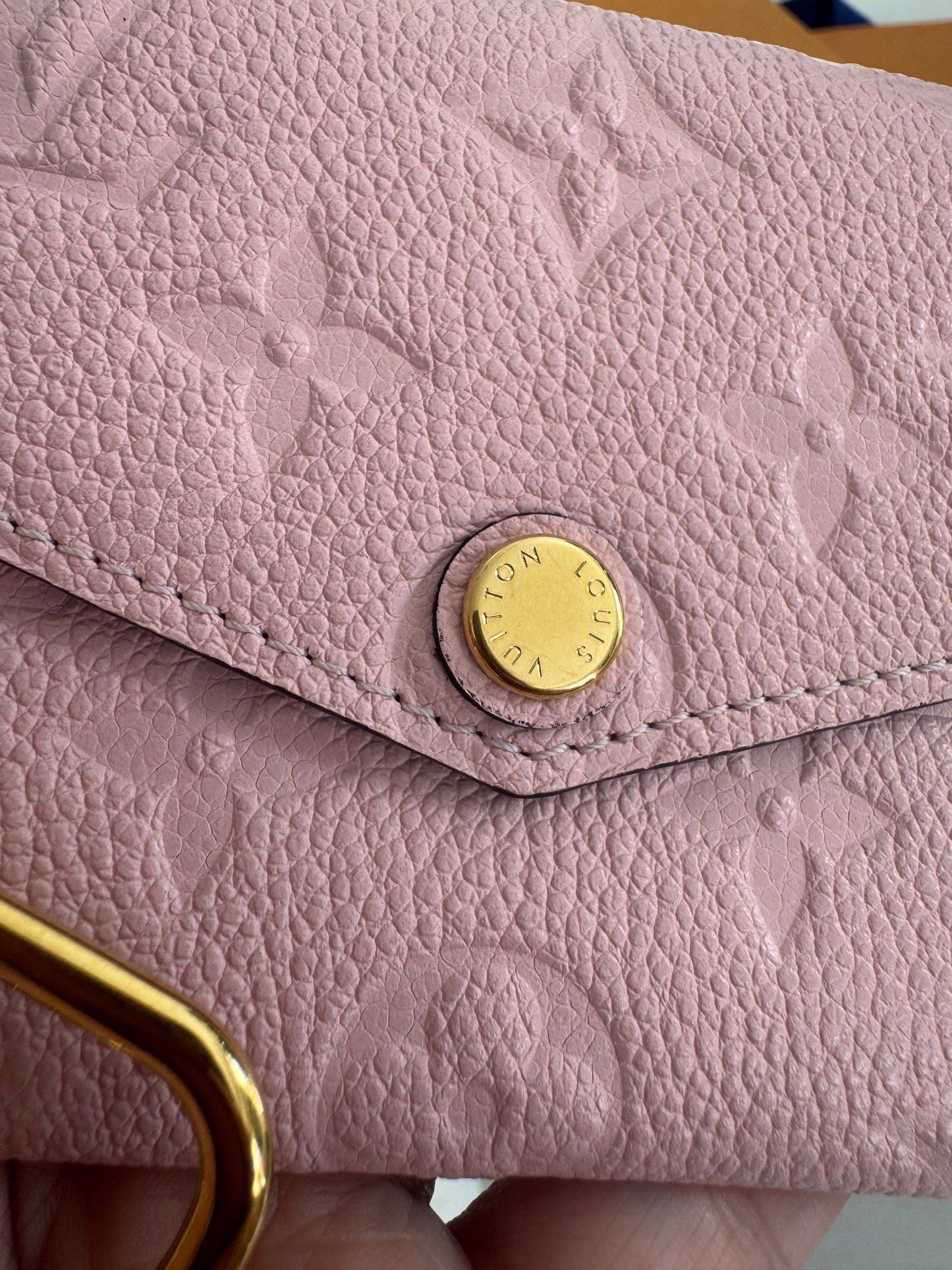 LOUIS VUITTON MONOGRAM EMPREINTE ROSE BALLERINE KEY POUCH (Bigger version)