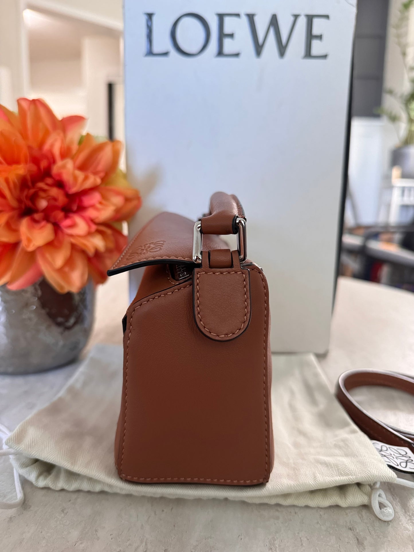 LOEWE MINI PUZZLE IN TAN COLOUR