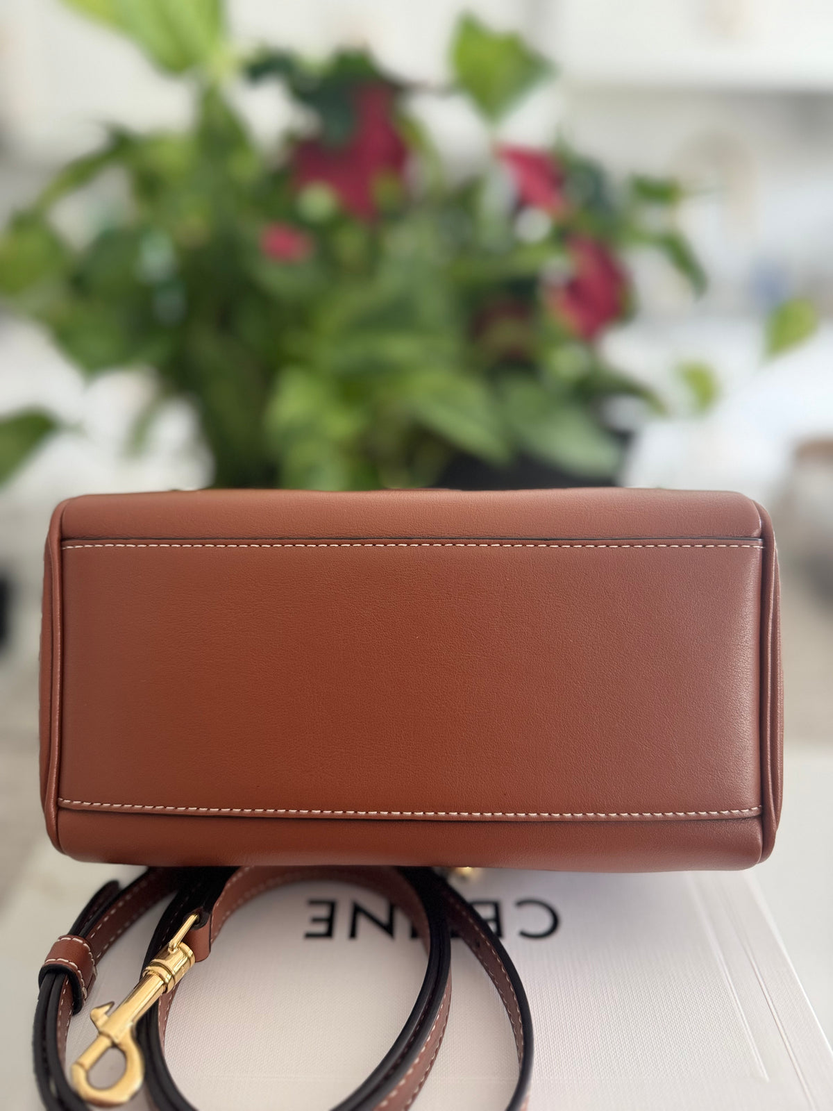 🤎 Celine Triomphe Small Boston Bag in Tan Smooth Calfskin