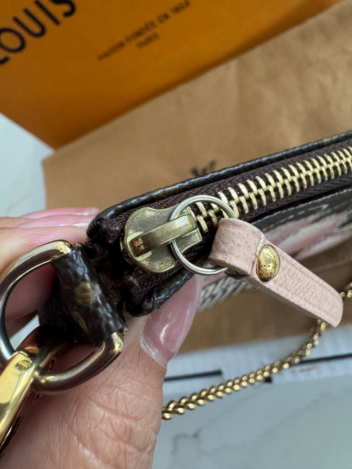 Limited Edition Louis Vuitton Monogram Canvas '1 Rue Scribe, Paris' Mini Pochette Accessories Bag
